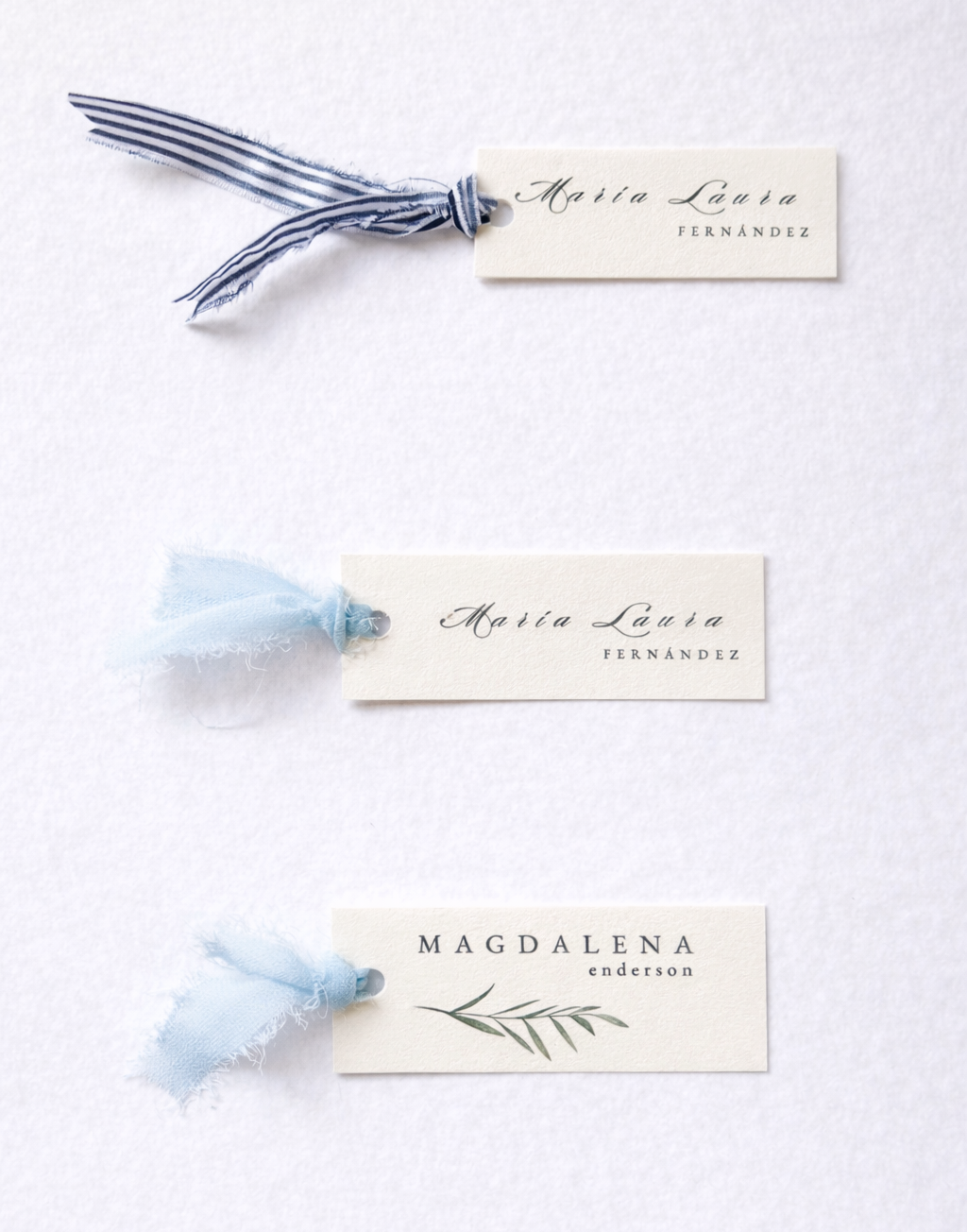 Tarjeteria nombre y menú para mesas