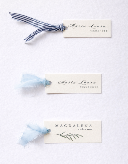 Tarjeteria nombre y menú para mesas