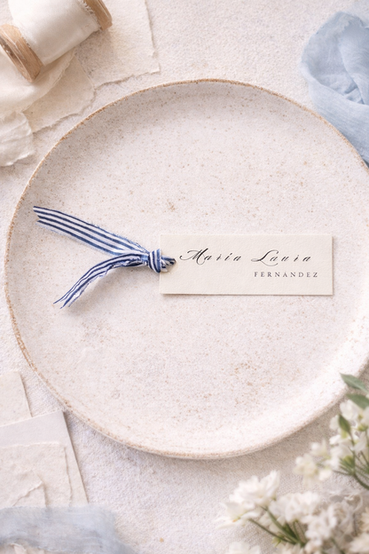 Tarjeteria nombre y menú para mesas