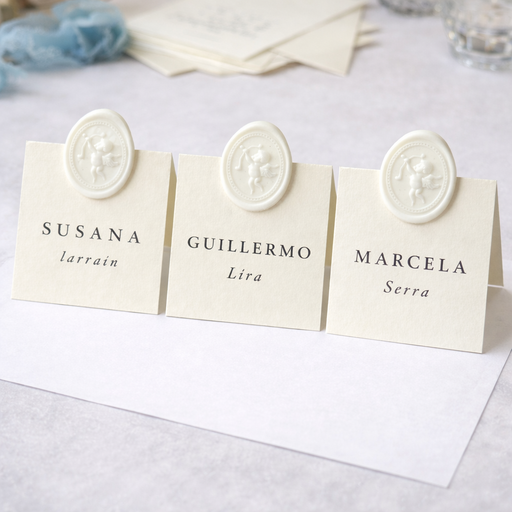 Tarjeteria nombre y menú para mesas