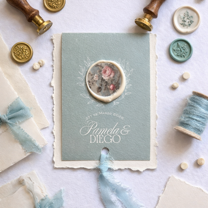 Tarjeteria nombre y menú para mesas